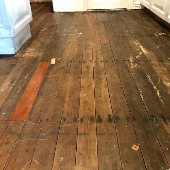 before - kitchen wooden floor restoration